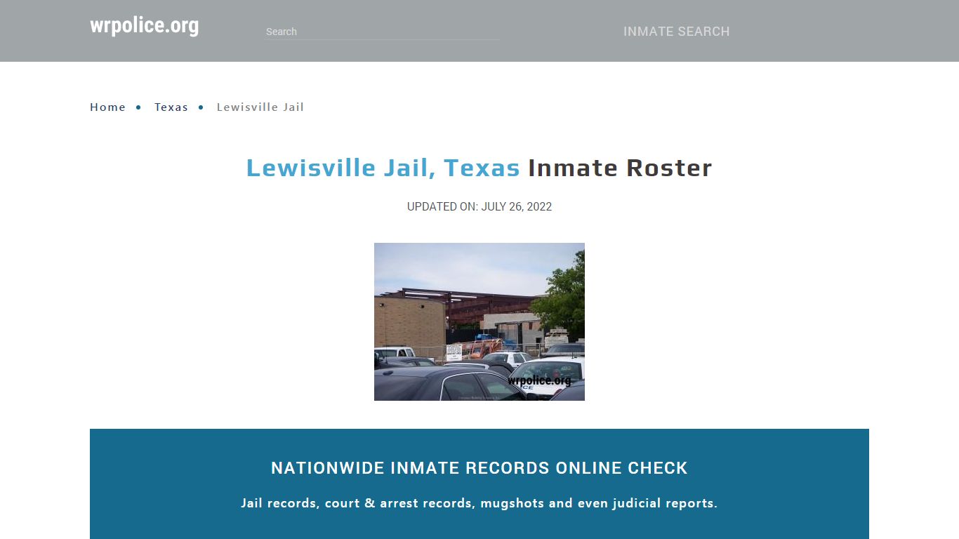 Lewisville Jail, Texas - Inmate Locator - wrpolice.org