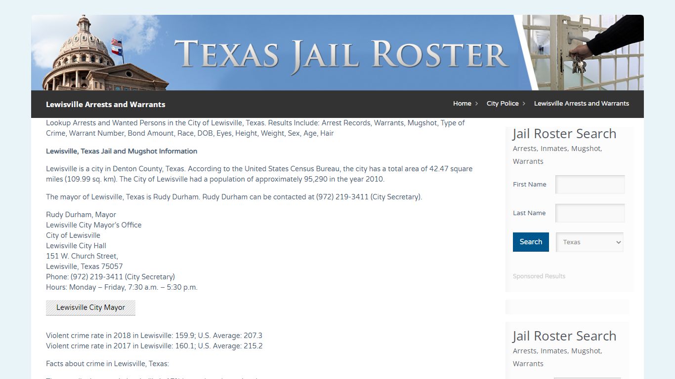 Lewisville Arrests and Warrants | Jail Roster Search